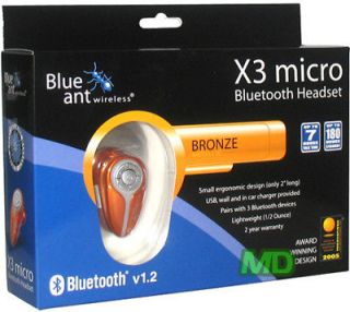 BlueAnt Micro X3 BRONZE Bluetooth Wireless Headset Headphones ~ NEW in