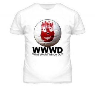 What Would Wilson Do Castaway Volleyball White T Shirt