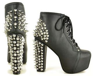 Jeffrey Campbell★ Lita Spike Bootie Black Leather size 6 New with