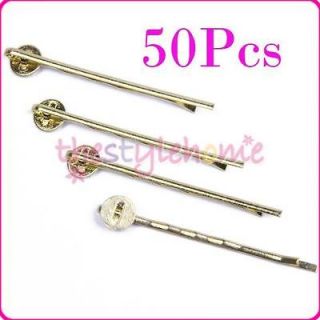 Newly listed 50pcs BOBBY Hair PINS Blank Forms 2 L w/ 8mm Pad Hair