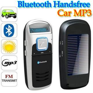 Solar Powered Handsfree Bluetooth Car Kit FM Transmitter  Player