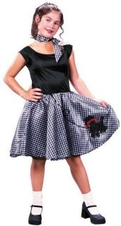 Bobby Soxer 50s Sock Hop Poodle Skirt Dress Dress Up Halloween Child