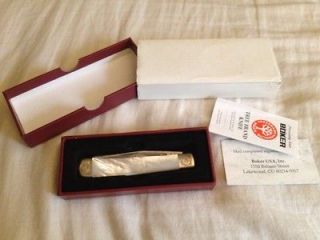CINCH BOKER TREE Mother Of Pearl Trapper Pocket Knives 2525 P New