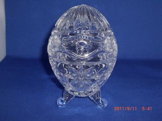 Bohemia 24 % Lead Crystal Glass Egg Candy Dish / Bowl with Lid