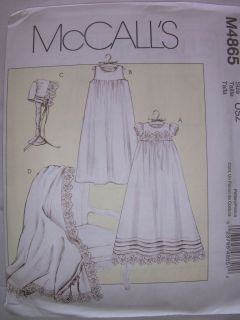  Sewing Pattern Christening Gown/Baptism Outfit / Sets Bonnet Shoes