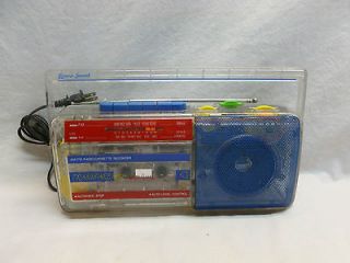 80s Clear Transparency See Thru Boombox Radio Cassette Player Lenoxx