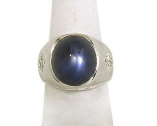 mens blue star sapphire ring
