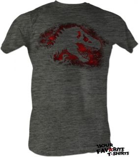 Licensed Jurassic Park Red T REX Distressed Silhouette Light Weight