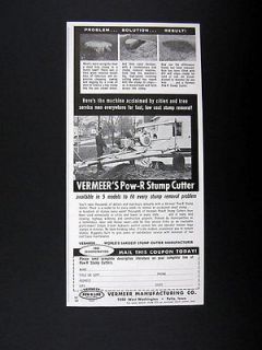 Vermeer Pow R Stump Cutter removal machine 1964 print Ad advertisement