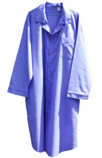 Mens KURTA Long Sleeve Shirt 100% Cotton Blue Indian 3XL