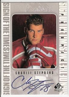 1998 99 SP AUTHENTIC SIGN OF THE TIMES AUTOGRAPH CHARLIE STEPHENS