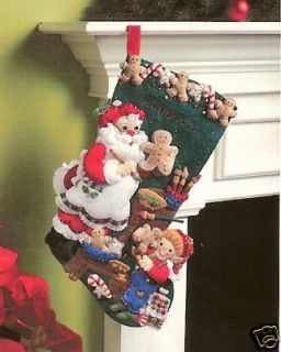 Bucilla CHRISTMAS COOKIES Felt Christmas Stocking Kit OOP Santa