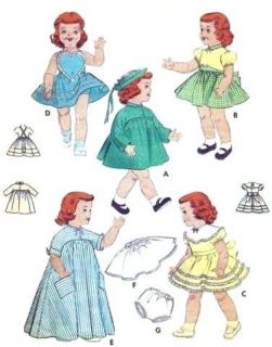 Vintage Doll Clothes Pattern 7157 ~ size 14 or 17 or 23 ~ Saucy