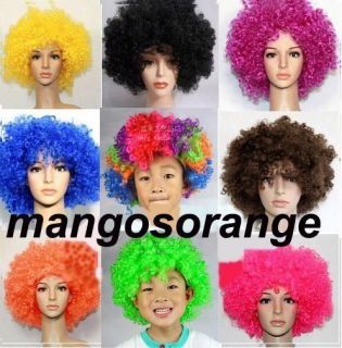 Short Curly Costume Bob Afro Circus Clown Wig 14 styles