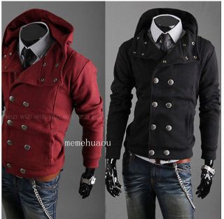 mens fashion mens jackets, double breasted hooded sweater cardigan