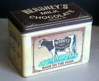 1993 Hersheys Milk Chocolate Made on the Farm Tin Canister Holstein