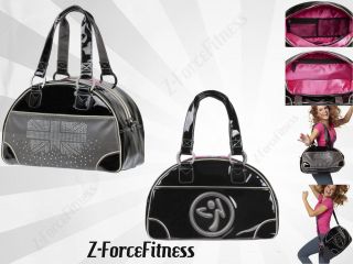 Zumba Fitness ~ LONDON LOVE BOWLER BAG PURSE new nwt Black Gray ~HOT