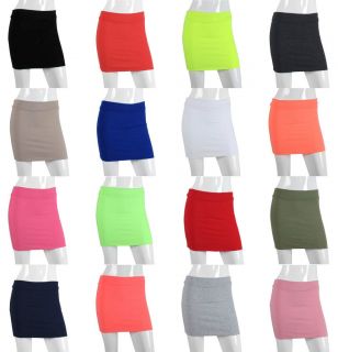 Solid STRETCH Jersey Bodycon COTTON Sports MINI Skirt Casual Cocktail