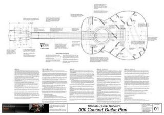 Concert Acoustic Guitar Plans   4 Pages   VERY Detailed
