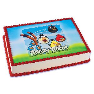 ANGRY BIRDS EDIBLE CAKE TOPPER DECORATION IMAGE