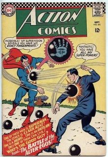 ACTION COMICS #341 VF~ Superman vs.Clark Kent w/ Bowling Balls 