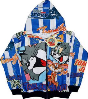 TOM AND JERRY Boys Childrens Kids Jacket Coat Zipped Hoody Clothes Top