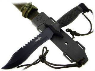 Survivor Fixed Bolo Black Blade Survival Bowie Knife