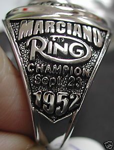 WORLD CHAMPIONSHIP RING BOXING ROCKY MARCIANO BELT SOLID STERLING