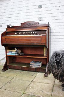 Antique Unusual c.1900 Estey Organ Walnut Pump Pedal Organ Converted