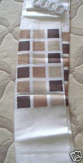WATERFALL BROWN SQUARES SHOWER CURTAIN New rr£18