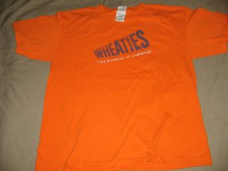 Wheaties The Breakfast of Champions Orange Graphic T Shirt Youth XL