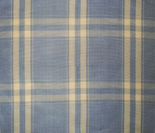 SCALAMANDRE Mara Vista Moire Plaid Cornflower Cream New Remnant