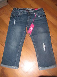 New Jr. Sz 7/8 Bubblegum Distressed Capri Blue Jeans