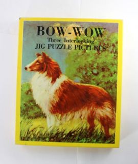 Vintage c1941 Childrens Bow Wow 3 Jig Saw Puzzle Pictures Complete