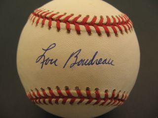 Lou Boudreau Cleveland Indians HOF Single Signed Baseball AUTO