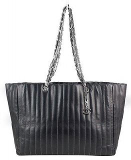 CHANEL Black Lambskin Large Mademoiselle Vertical Shopping Tote Bag