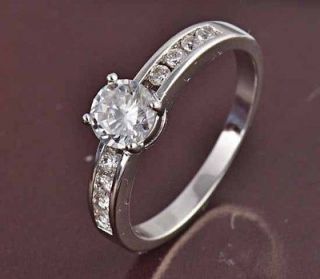 Classic 9K White GOLD FILLED TOP CZ Wedding Ring,size 6,G067