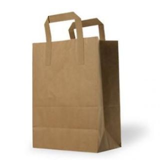 Brown Kraft Paper Large Food Takeaway Carrier Bags 500