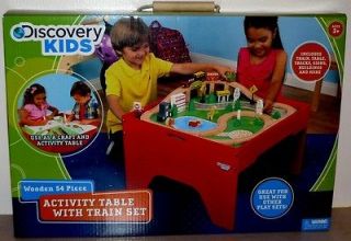 Discovery Kids Wooden Table Train Set   Doubles as an Table Activity