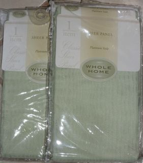 WHOLE HOME SHEER PLATINUM VOILE SAGE 63 PANEL PAIR