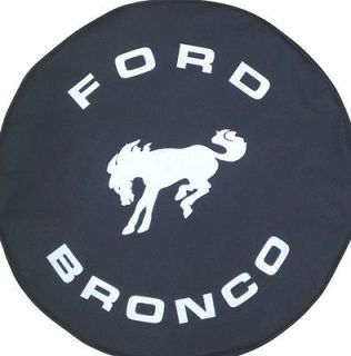 BRONCO Black Denim textured Vinyl Tire Cover (Fits 1979 Ford Bronco