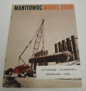Manitowoc 1963 3900 Crane, Dragline, Hoe Brochure