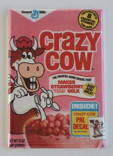 Cow Strawberry FRIDGE MAGNET cereal box breakfast 80s vintage style