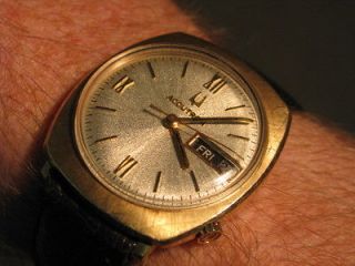 Bulova Accutron 218 Vintage 14K Gold Day/Date Wrist Watch, HEAVY CASE