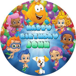 Bubble Guppies Personalized Round Edible Cake Image Topper Decoration
