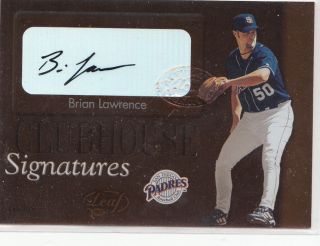 2003 BRIAN LAWRENCE PADRES LEAF CLUBHOUSE SIGNATURES AUTO 54986