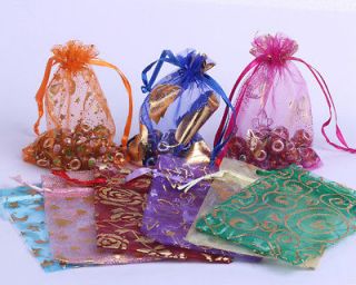 Random Mixed Organza Favor Wedding Jewelry Pouch Gift Wrap Bags XF