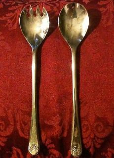 VINTAGE W.A. ITALY SILVER PLATED SPOON AND MEAT FORK