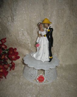 Fireman Firefighter Bride & BRIDE & GROOM WEDDING SUPPLIES CAKE TOPPER