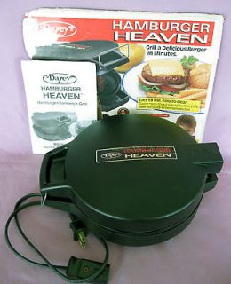 DAZEY HAMBURGER HEAVEN   HAMBURGER/SAND WICH GRILL, MODEL 2540